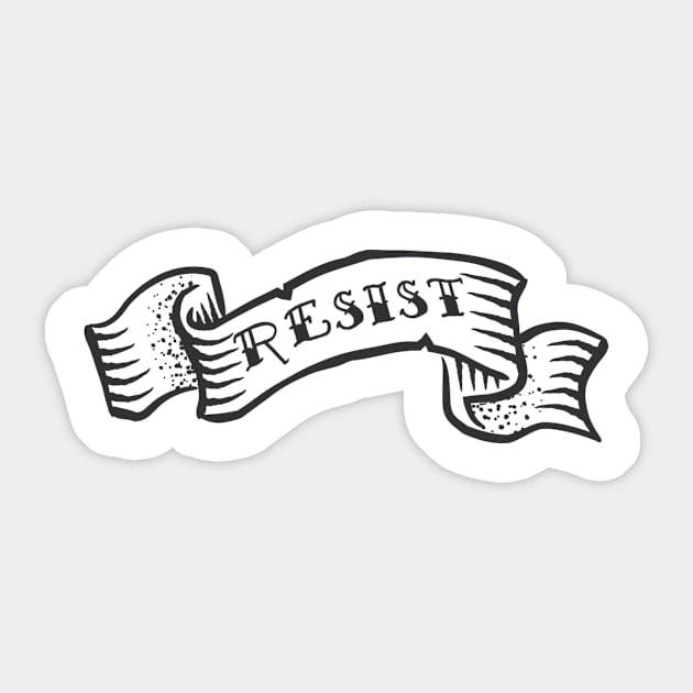 "Resist" Tattoo-Style Sticker by mike11209